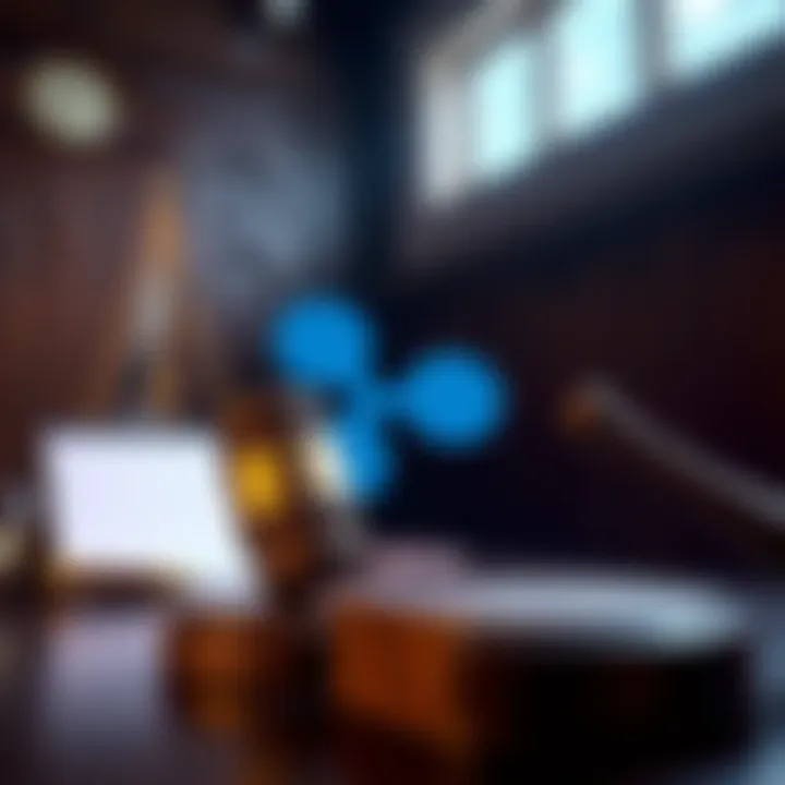 Ripple logo with a gavel symbolizing court decision