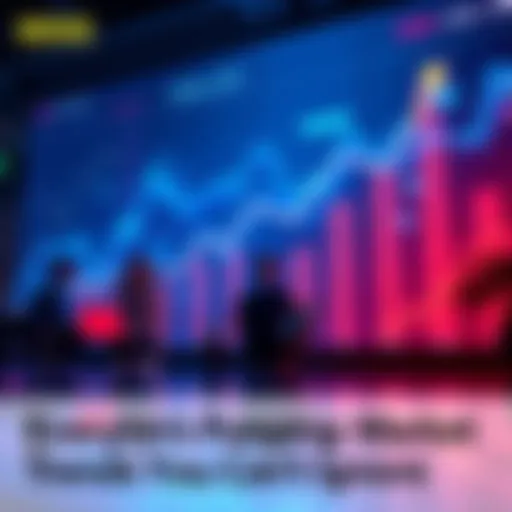 Graph showing upward investment trends with people analyzing data on laptops