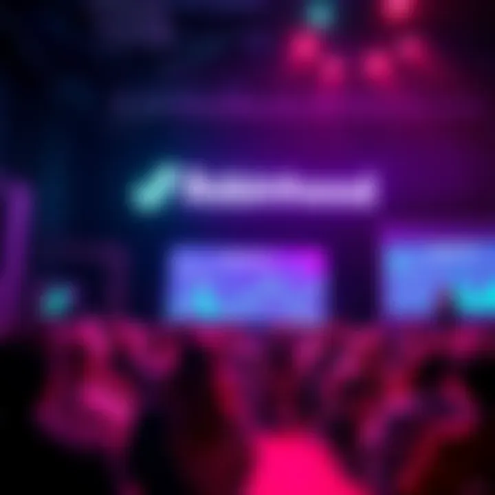 Presentation featuring Robinhood's Stock Tokens and Robinhood Chain with audience engagement.