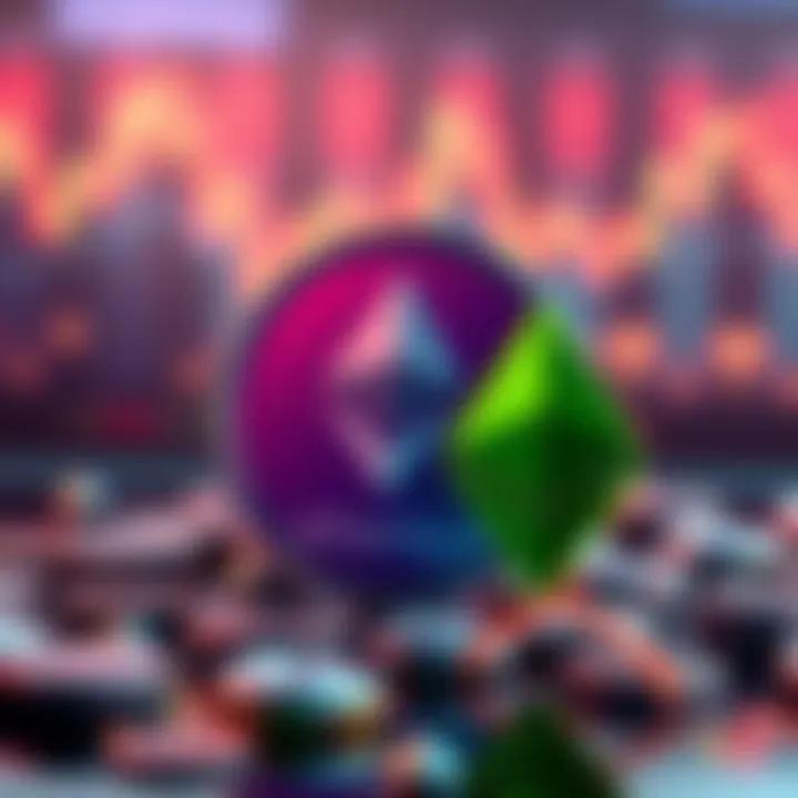 A graphic showing Robinhood's tokenized stocks and Ethereum logo with finance elements