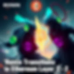 Graphic showing Ronin's move to Ethereum Layer-2 with Axie Infinity characters and blockchain elements