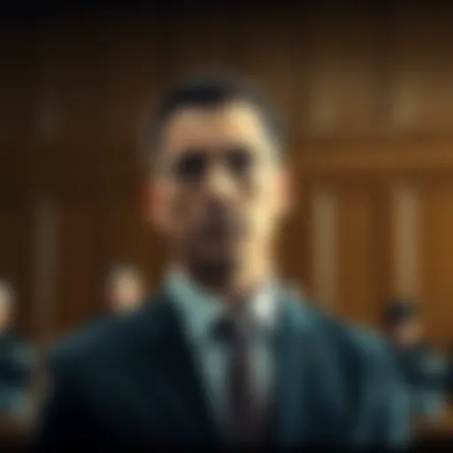Braden John Karony, CEO of SafeMoon, standing in court after being found guilty on all charges, looking serious and concerned.