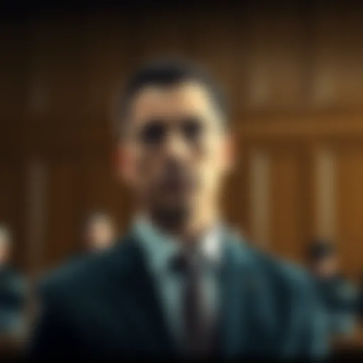 Braden John Karony, CEO of SafeMoon, standing in court after being found guilty on all charges, looking serious and concerned.