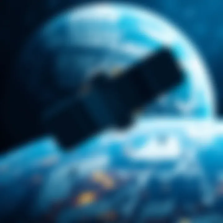 A satellite in orbit with earth in the background, representing the collaboration between Ħ WISeSat and Astrocast for technological advancements.