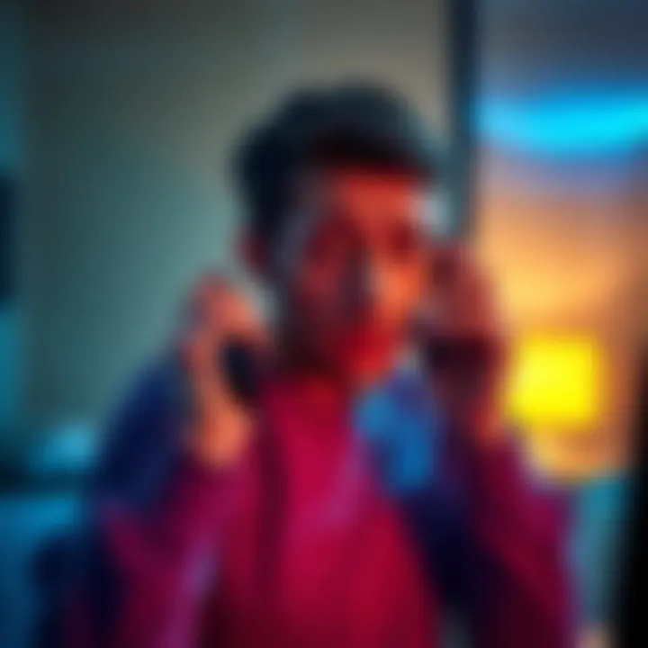 A person looking worried while receiving a suspicious phone call, indicating potential scam activity.