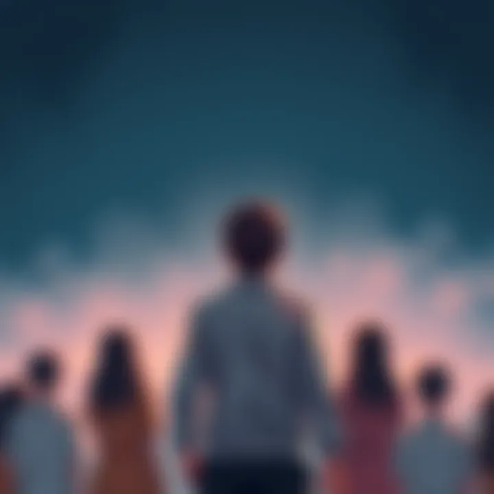 Illustration showing a figure symbolizing Scamdeep looking away from a group of concerned supporters, highlighting his absence from discussions.