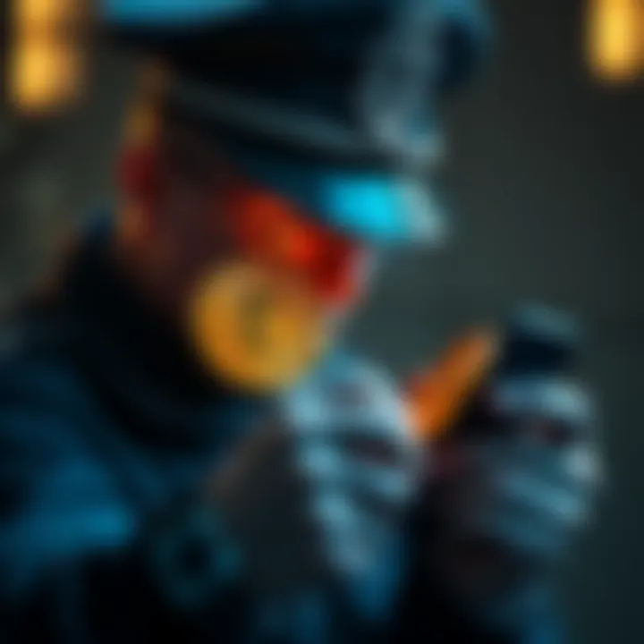 A scammer dressed as a UK police officer is seen taking Bitcoin from a victim's hardware wallet, highlighting the rise in impersonation scams.