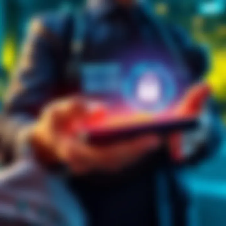 A person holding a digital wallet showing cryptocurrency assets and a lock symbol for security.