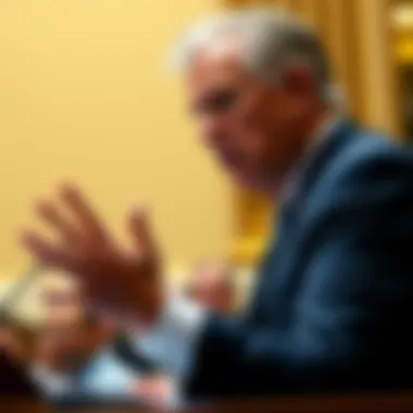 Senator Lummis dismisses Brad Garlichouse Senator Lummis gestures while speaking to Brad Garlichouse during a congressional hearing