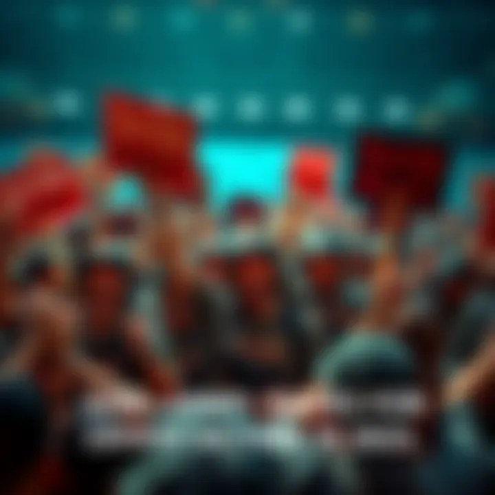 Members of the SHIB Army celebrating their excitement for cryptocurrency in 2025, holding signs and cheering in a lively gathering.