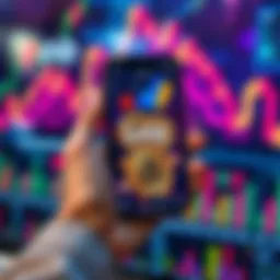 A person holding a smartphone displaying SHIB coins in a digital wallet, with financial charts in the background