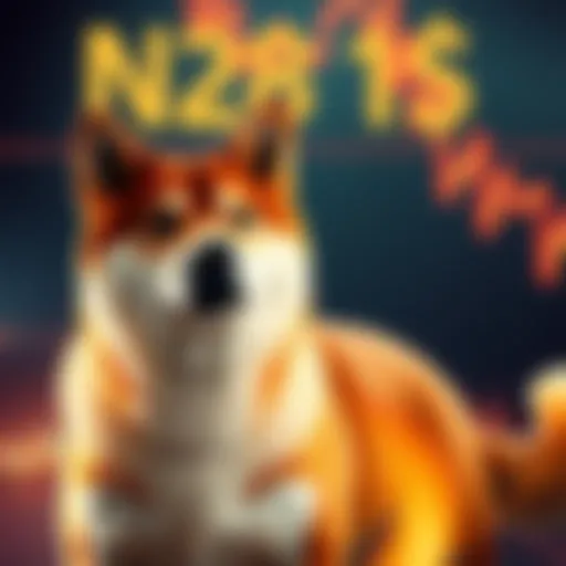 A Shiba Inu dog beside a downward-trending price graph, signaling a potential market decline.