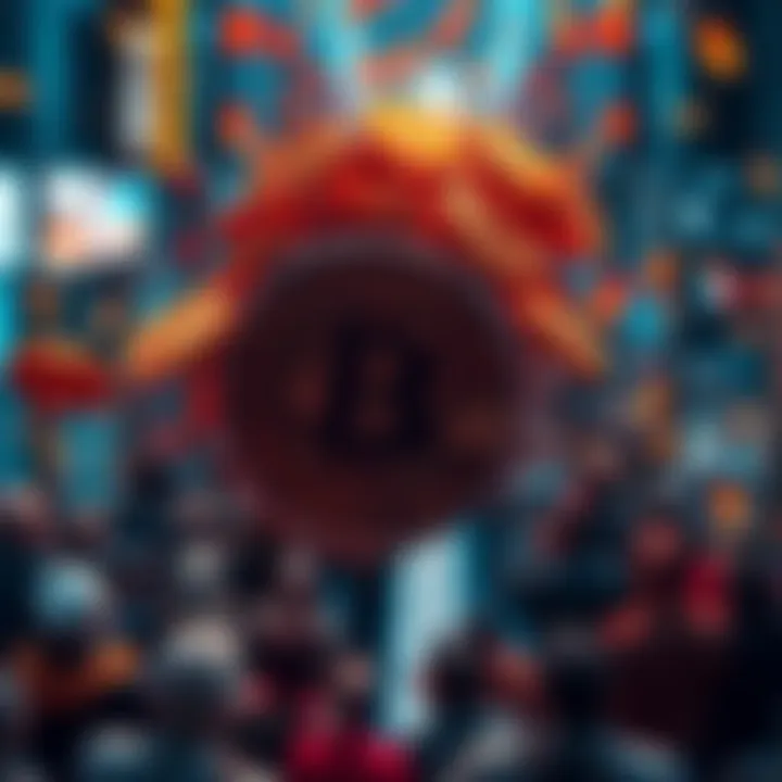 A graphic showing 21 million coins being distributed to 8 billion people, with each person receiving a small portion of currency, symbolizing the debate over digital currencies.