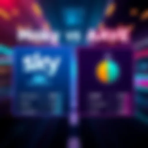 A graphic showing a split comparison of Sky Money and AAVE savings options with safety indicators and interest rates