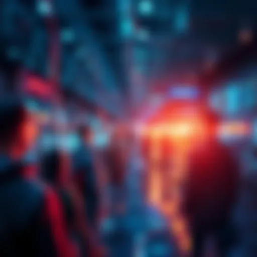 A visual representation of smart contracts being used for transactions between people, showcasing digital agreements and secure connections.
