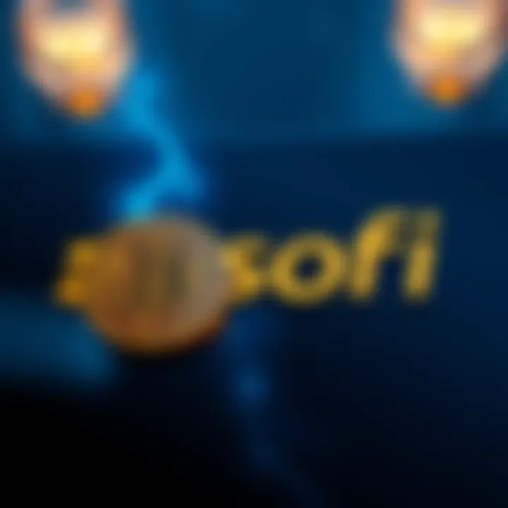 SoFi bank logo displayed alongside a Bitcoin symbol representing its integration of Bitcoin Lightning technology