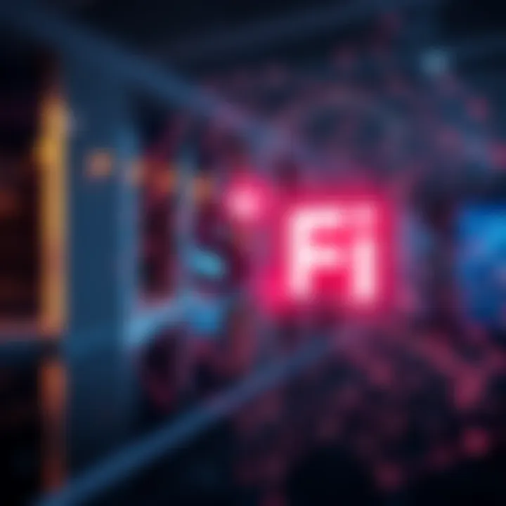 A visual representation of SoFi and Lightspark logos merging together, symbolizing a partnership in financial services.