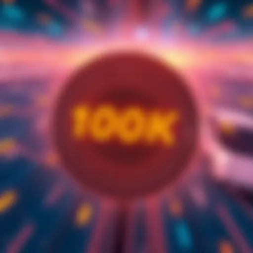 Illustration of Solana blockchain achieving 100,000 transactions per second during a stress test with dynamic graphics representing speed and technology