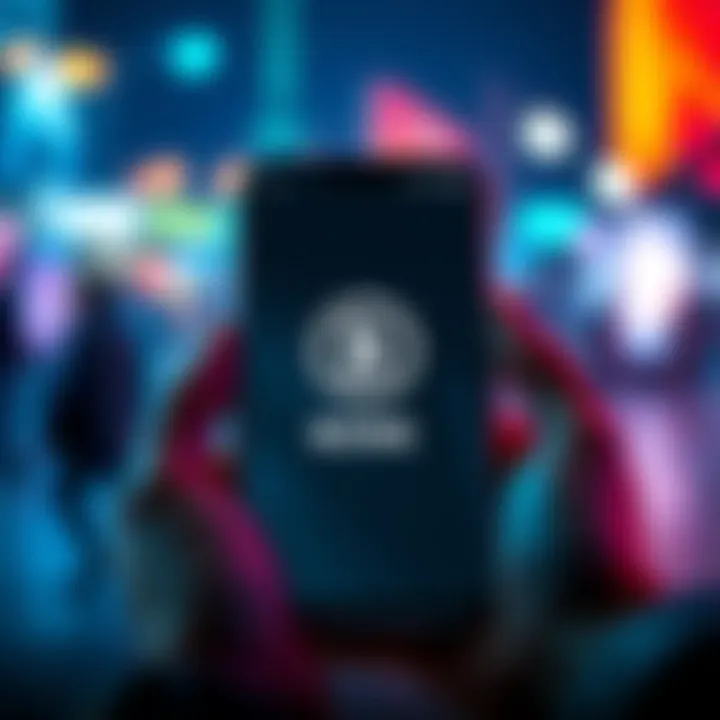 A Solana Saga smartphone displaying the Bonk rewards symbol on the screen