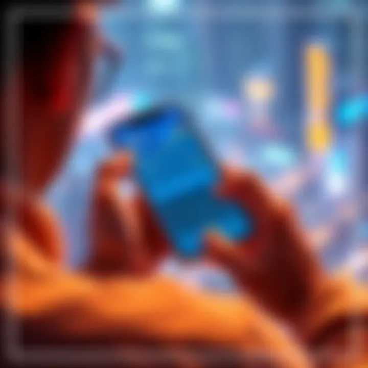 A person accessing the Solana Seeker wallet on a smartphone, showcasing its user-friendly interface and various features for decentralized applications.