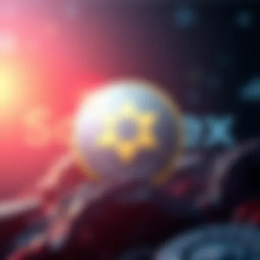 Representation of Solfart token with BankCex logo in the background
