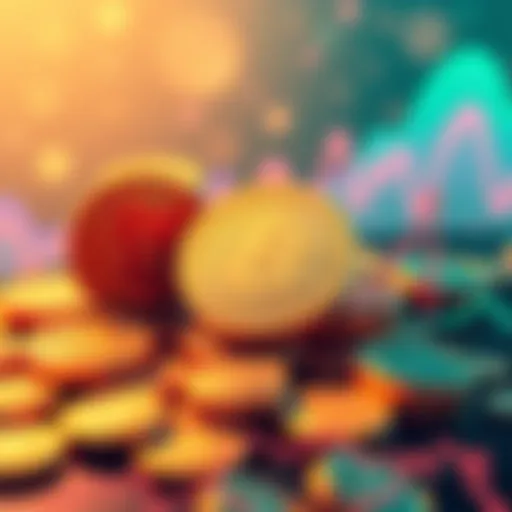 Illustration showing stablecoins represented as digital coins linked to traditional currency, symbolizing financial stability in 2025.