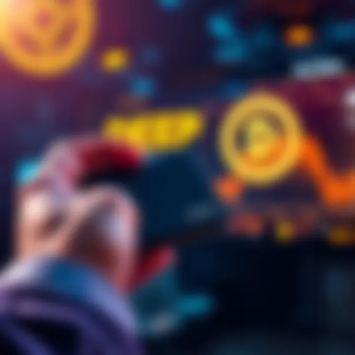A person holding a Ledger wallet with a visual of the DEEP token displayed on a screen in the background