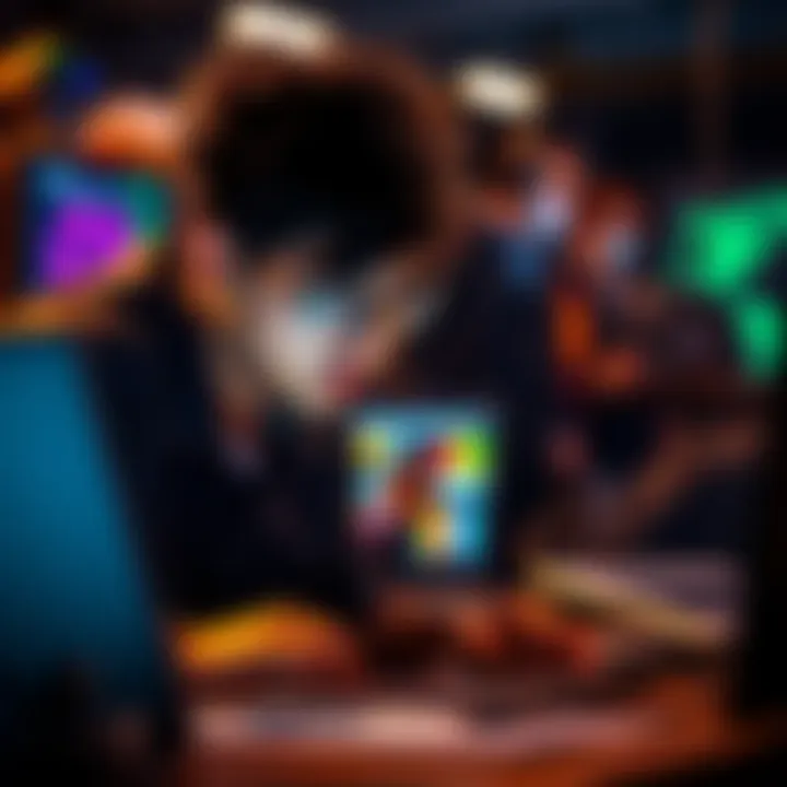 A computer science student focused on a laptop, studying Solidity programming for blockchain development.
