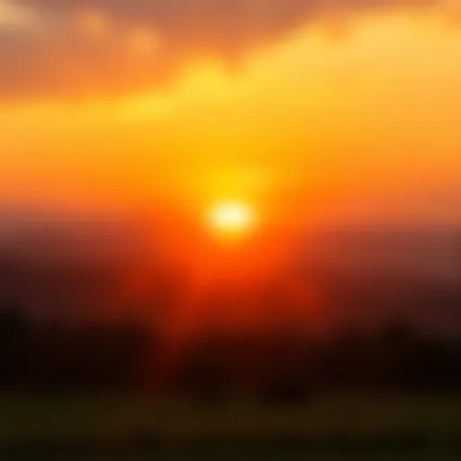 A beautiful sunrise illuminating the horizon with bright colors, symbolizing hope and a new beginning.