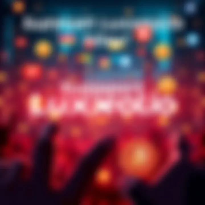 A vibrant graphic encouraging support for Luxxfolio and the Litecoin community with social media icons and Litecoin symbols