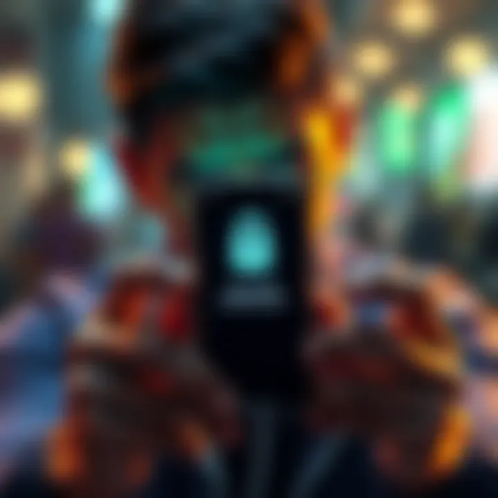 A frustrated person looking at a locked Speed Wallet account on their phone, showing a message about account suspension.