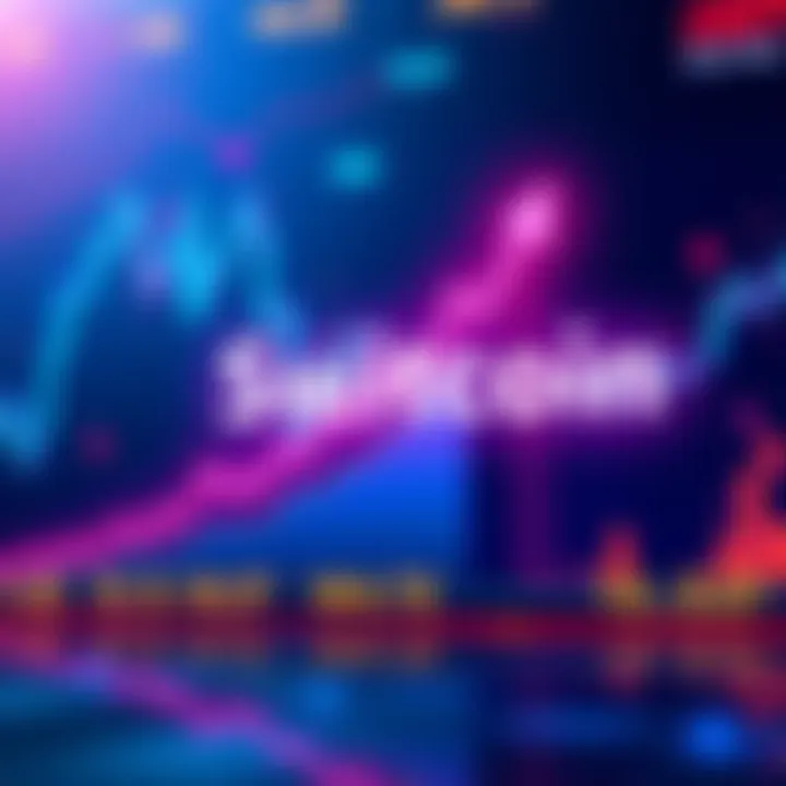 Chart showing Switcoin's potential value trends with upward arrows and market indicators