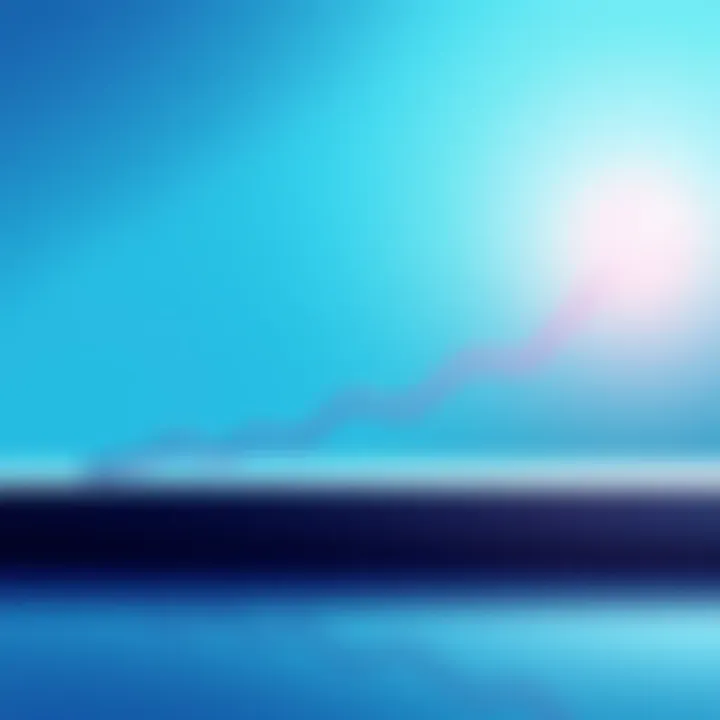 A straight line on a graph representing stability in society, with a calm blue background and upward trend.
