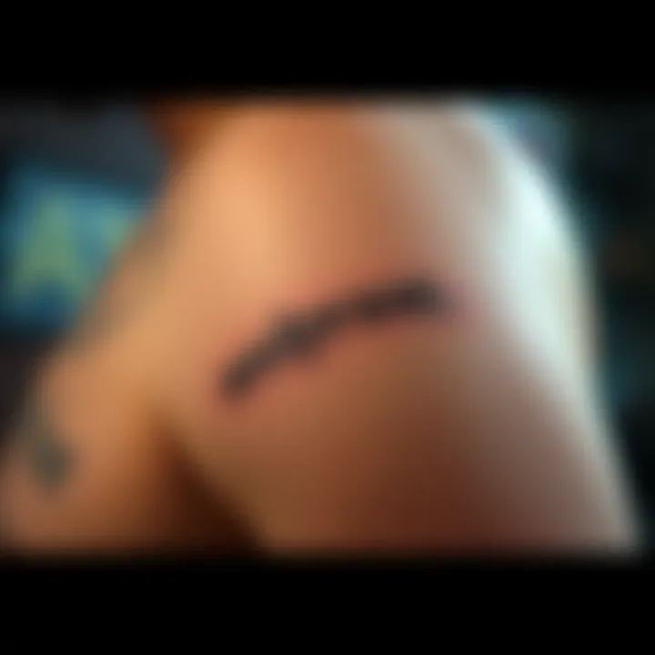 A close-up of a tattoo on a person's arm displaying a seed phrase in legible text, symbolizing the concept of memorization through body art.