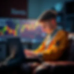 A 15-year-old boy is seated with a laptop, focused on cryptocurrency charts, symbolizing his investment in XRP.
