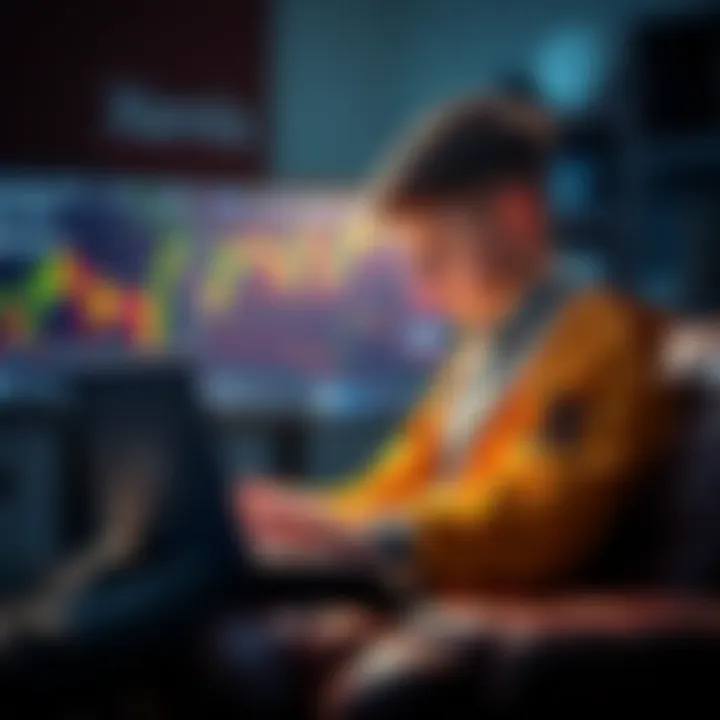 A 15-year-old boy is seated with a laptop, focused on cryptocurrency charts, symbolizing his investment in XRP.