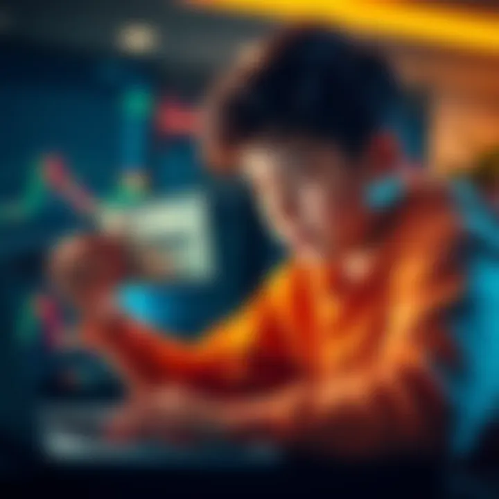 A 16-year-old holding a $1200 bill, looking at a laptop displaying cryptocurrency charts, eager to invest wisely for future returns.
