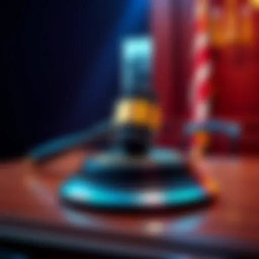 A gavel on a courtroom desk symbolizing Tether's legal issues in the Celsius case