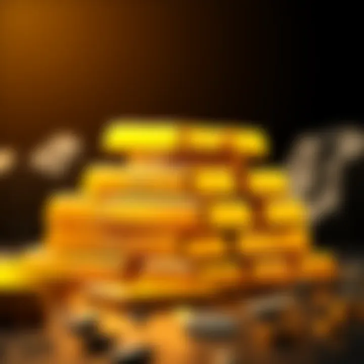 Stack of gold bars symbolizing Tether's increased gold reserves for stability