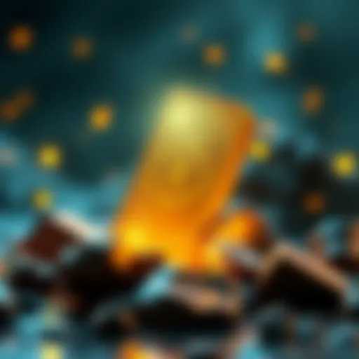 Illustration of a gold bar integrated with digital elements representing cryptocurrency and investment innovation