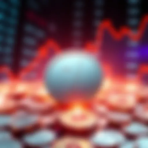 Visual representation of Tether's increasing dominance in the stablecoin market with a background showing rising cryptocurrency values.