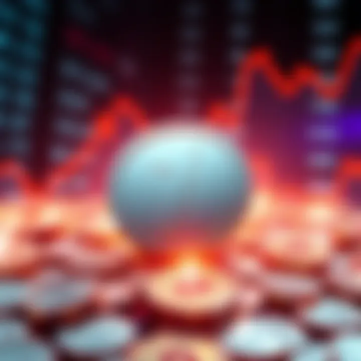 Visual representation of Tether's increasing dominance in the stablecoin market with a background showing rising cryptocurrency values.