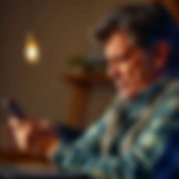 A frustrated Texas resident looks at a phone displaying a pending ACH withdrawal notification