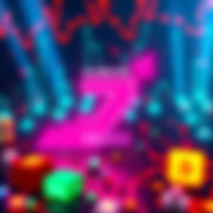 Graphic representation of Tezos blockchain milestones over the past seven years with vibrant colors and technology symbols