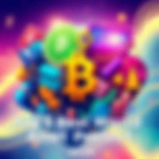 Illustration of the top real world asset crypto projects with symbols representing finance and technology