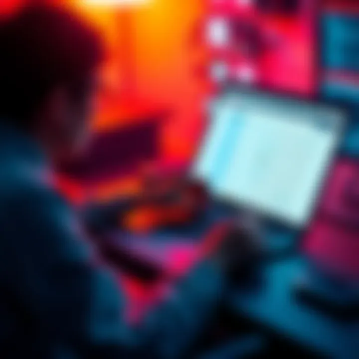 A person sitting at a desk, organizing financial records on a laptop, showing a spreadsheet with cryptocurrency symbols and transaction details.
