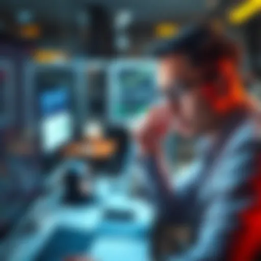 Frustrated trader looking at a computer screen showing frozen account message
