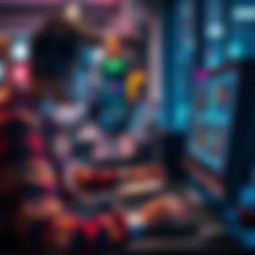 A person browsing on a computer to sell trading cards online using a bot