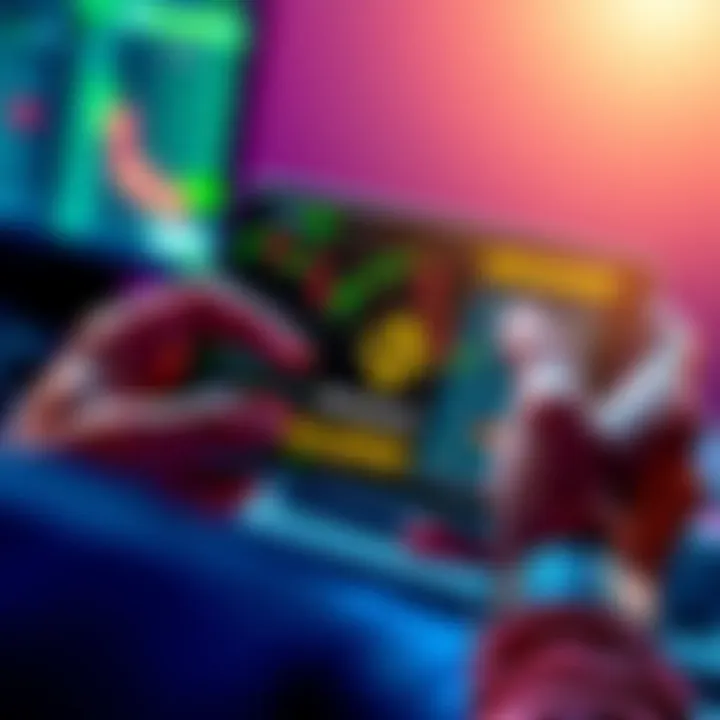 A person using a smartphone to trade cryptocurrency on the Binance app, with charts and graphs visible on the screen.