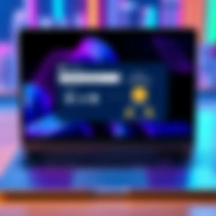 A laptop screen showing a digital wallet with a 12-word seed phrase and a diagram of coin transfer options without blockchain syncing